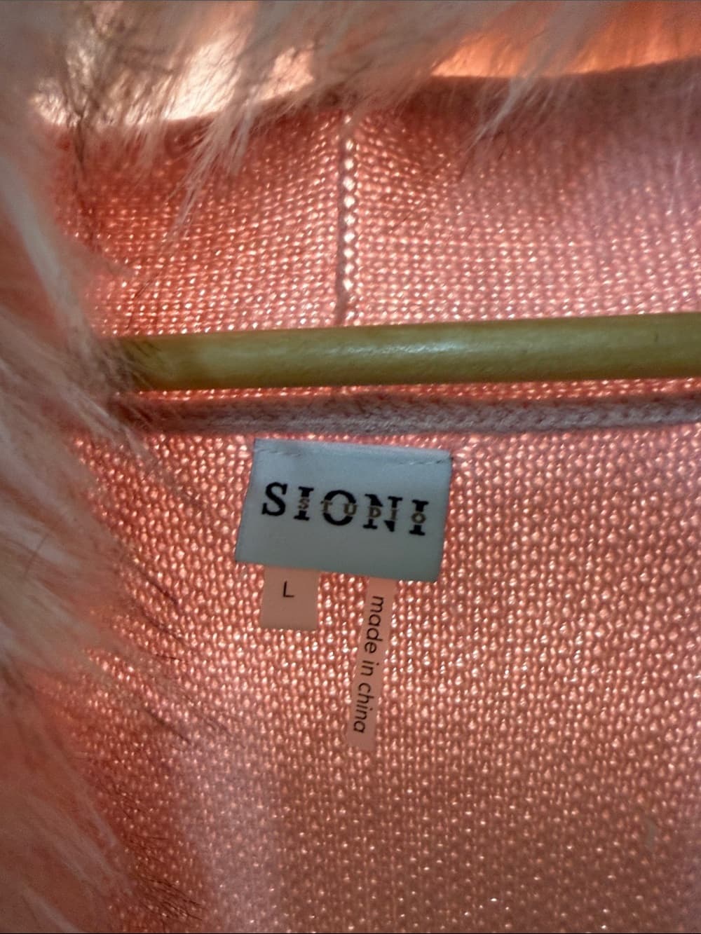 Sioni Dusty Pink Faux-Fur Collar Open Cardigan - Thumbnail 2