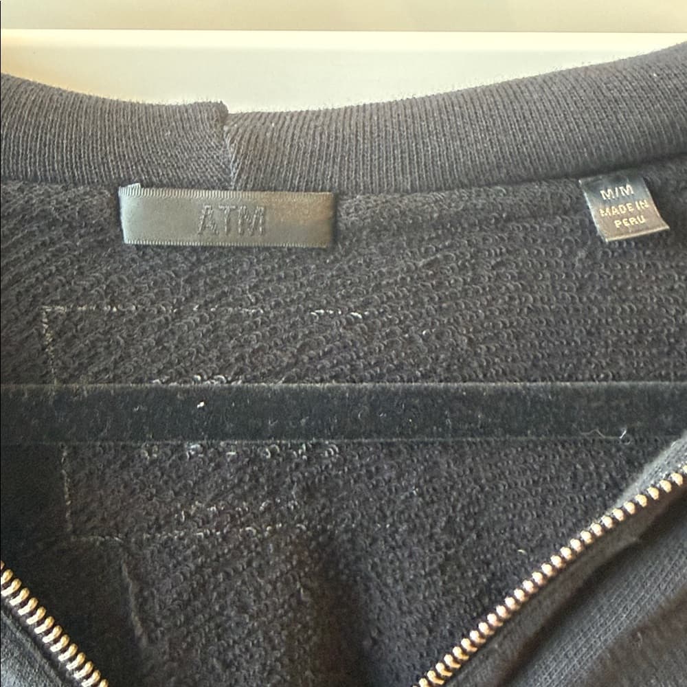ATM Black Zip-Up Hoodie with Hood - Thumbnail 3