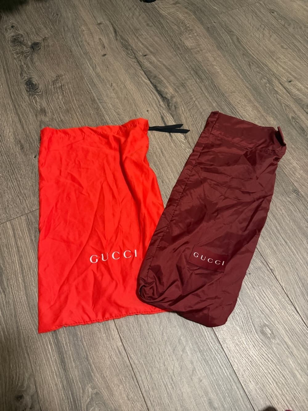 Gucci Red and Burgundy Drawstring Dust Bags - Thumbnail 2