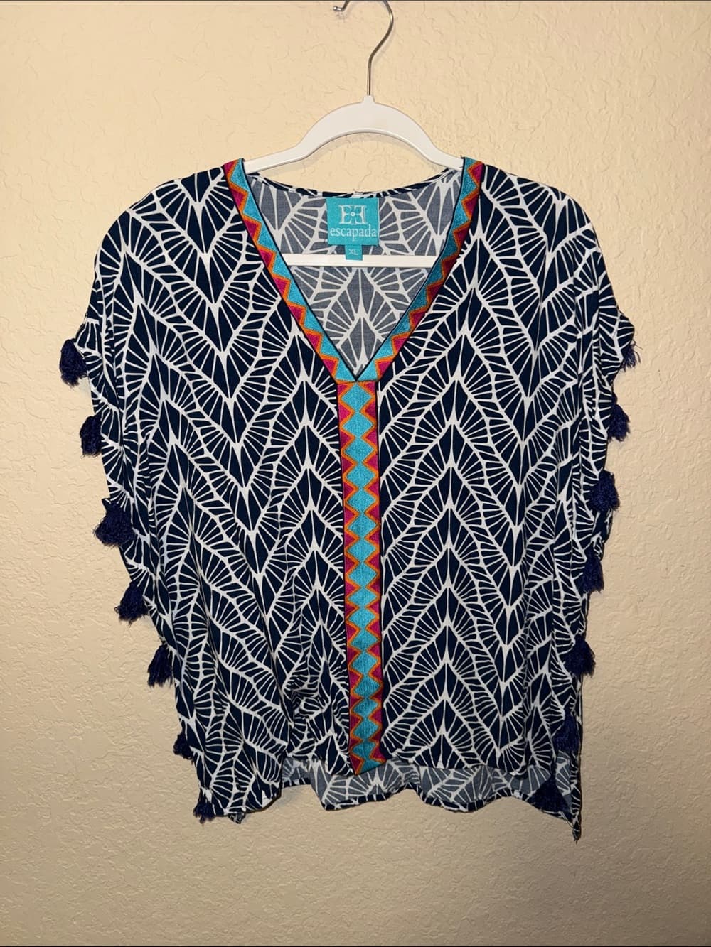 escapada Kauai Embroidered Joana Tassel Top xl - Thumbnail 3