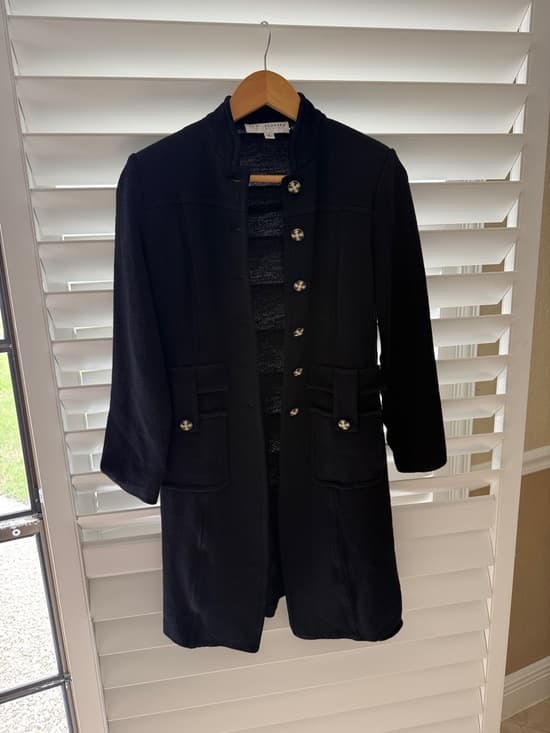 St. John Black Long Cardigan Jacket with Decorative Buttons - Thumbnail 8