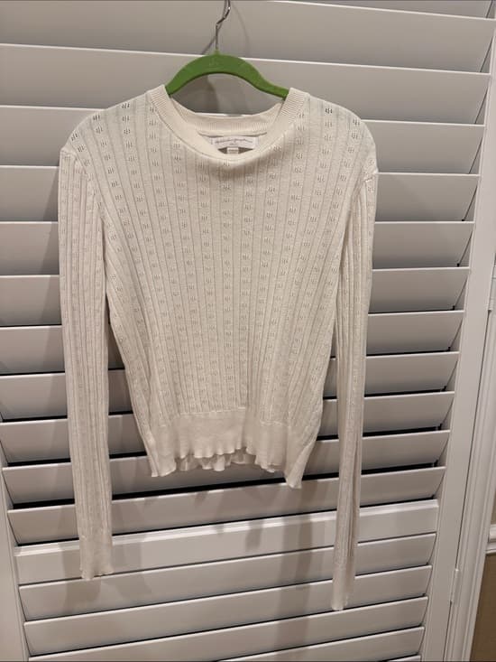 Spiritual Gangster Cream Ribbed Crewneck Sweater - Thumbnail 4
