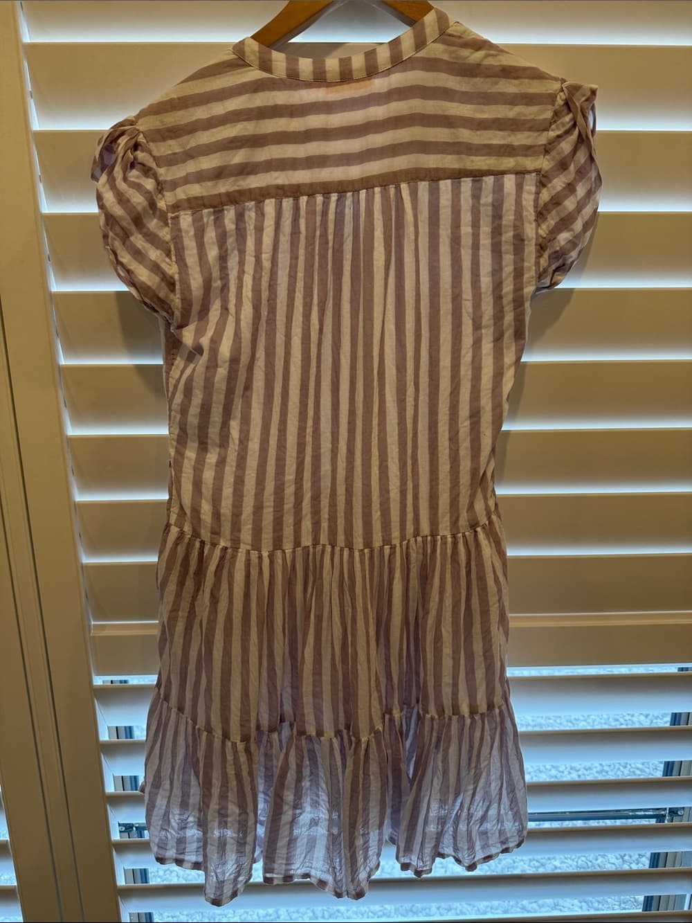Oliphant Tan-Striped Tiered Tunic size medium - Thumbnail 3