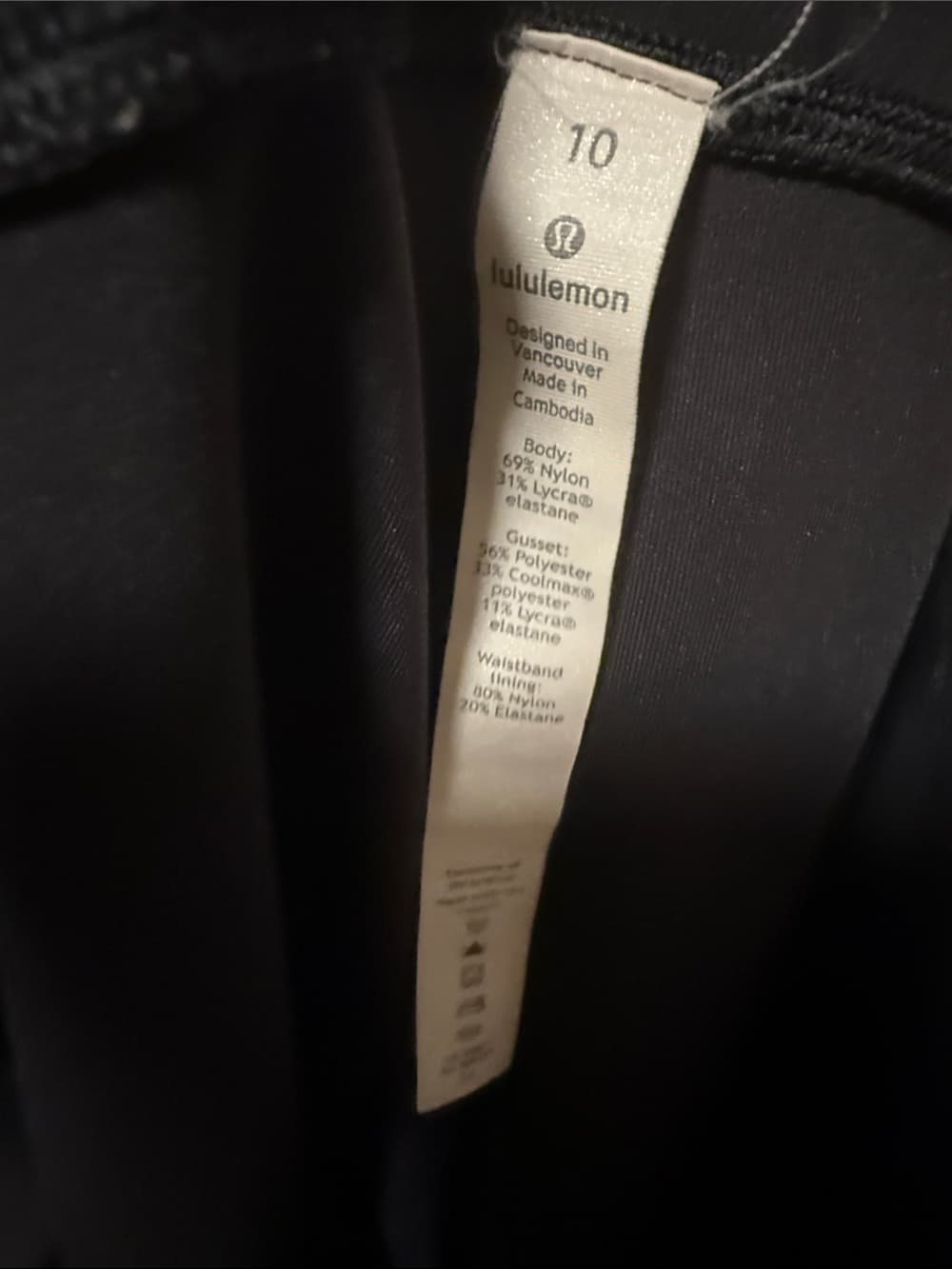 lululemon athletica Black Performance Leggings size 10 - Thumbnail 2