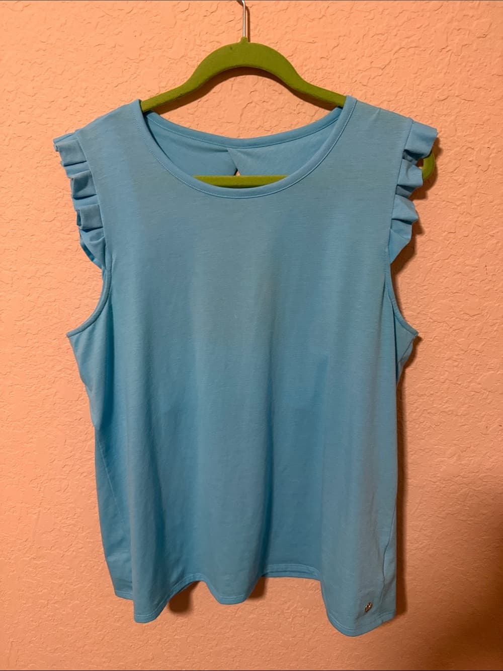 Lilly Pulitzer Light Blue Ruffle Sleeve Tank - Thumbnail 3