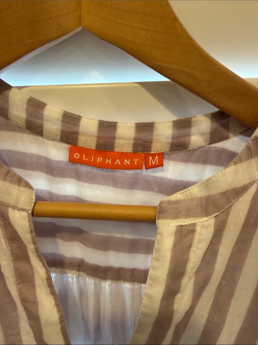 Oliphant Tan-Striped Tiered Tunic size medium - Thumbnail 2