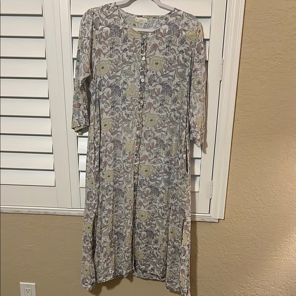 Roller Rabbit Gray Casual dress 3/4 Sleeve size xs - Thumbnail 3