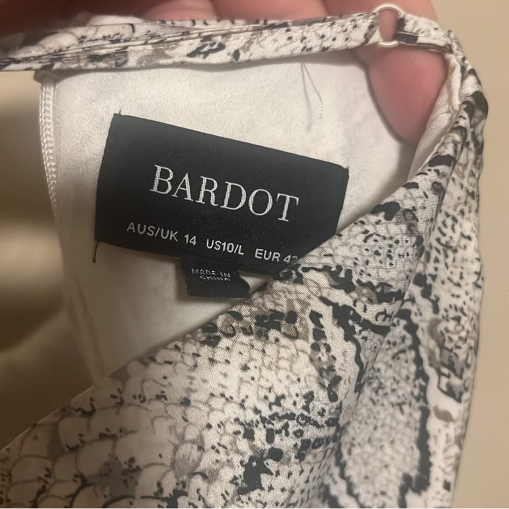 Bardot snakeskin print silk mini dress size large/10 - Thumbnail 3