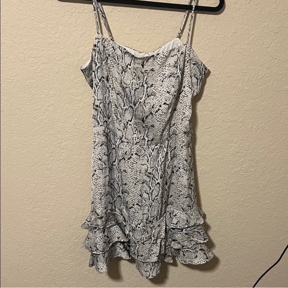 Bardot snakeskin print silk mini dress size large/10 - Thumbnail 2
