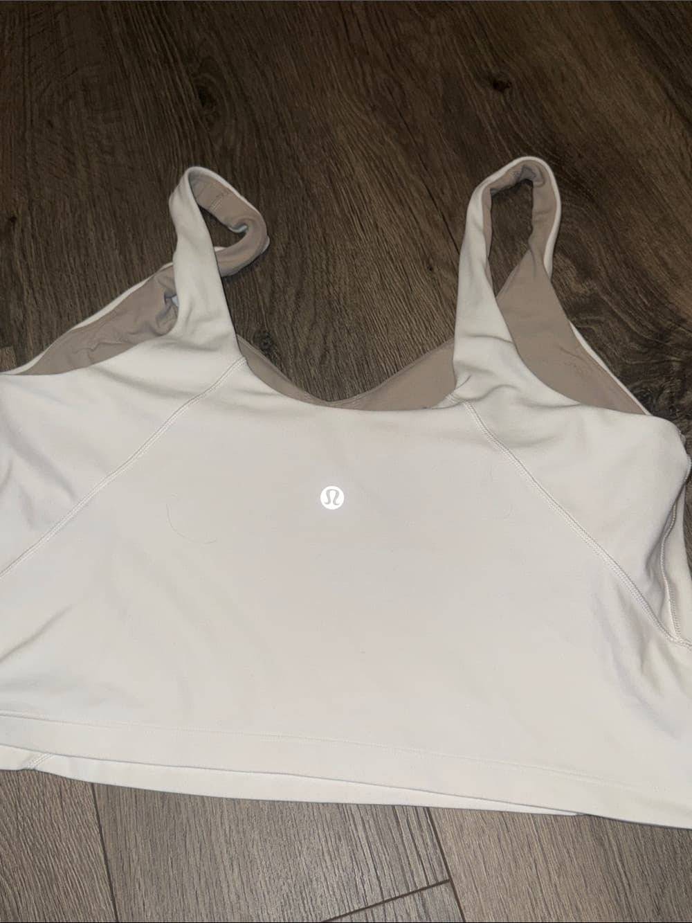 lululemon athletica Cream/Light Brown Minimalist Support Sports Bra - Thumbnail 3