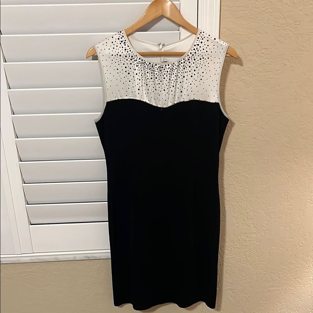 Elegant Black and White Sleeveless Dress - Thumbnail 6