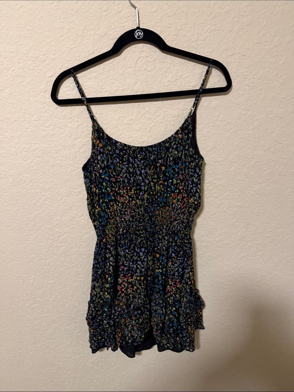 Ramy Brook Black Floral Smocked Camisole dress with Multicolor Bouquet size m - Thumbnail 4