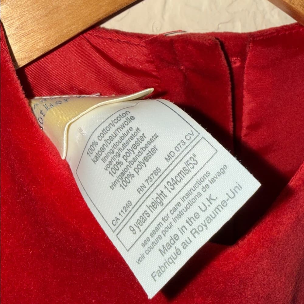Laura Ashley Red Velvet Bow-Trimmed Holiday Dress - Thumbnail 2