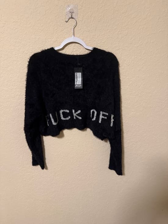 Nasty Gal Black Fuzzy Knit Top size medium nwt - Thumbnail 6