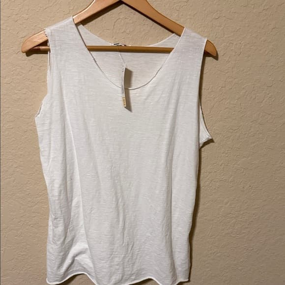 Patchington White Scoop Neck Tank - Thumbnail 4