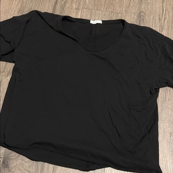 Rag & Bone Black Women's V-Neck Short Sleeve Top medium - Thumbnail 4