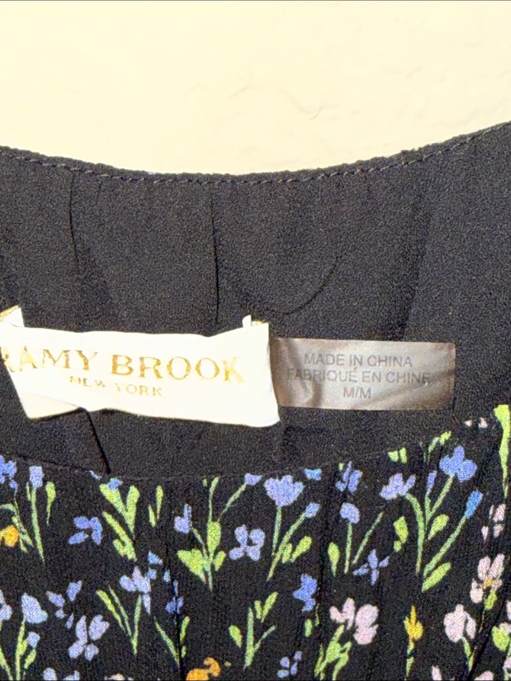 Ramy Brook Black Floral Smocked Camisole dress with Multicolor Bouquet size m - Thumbnail 3