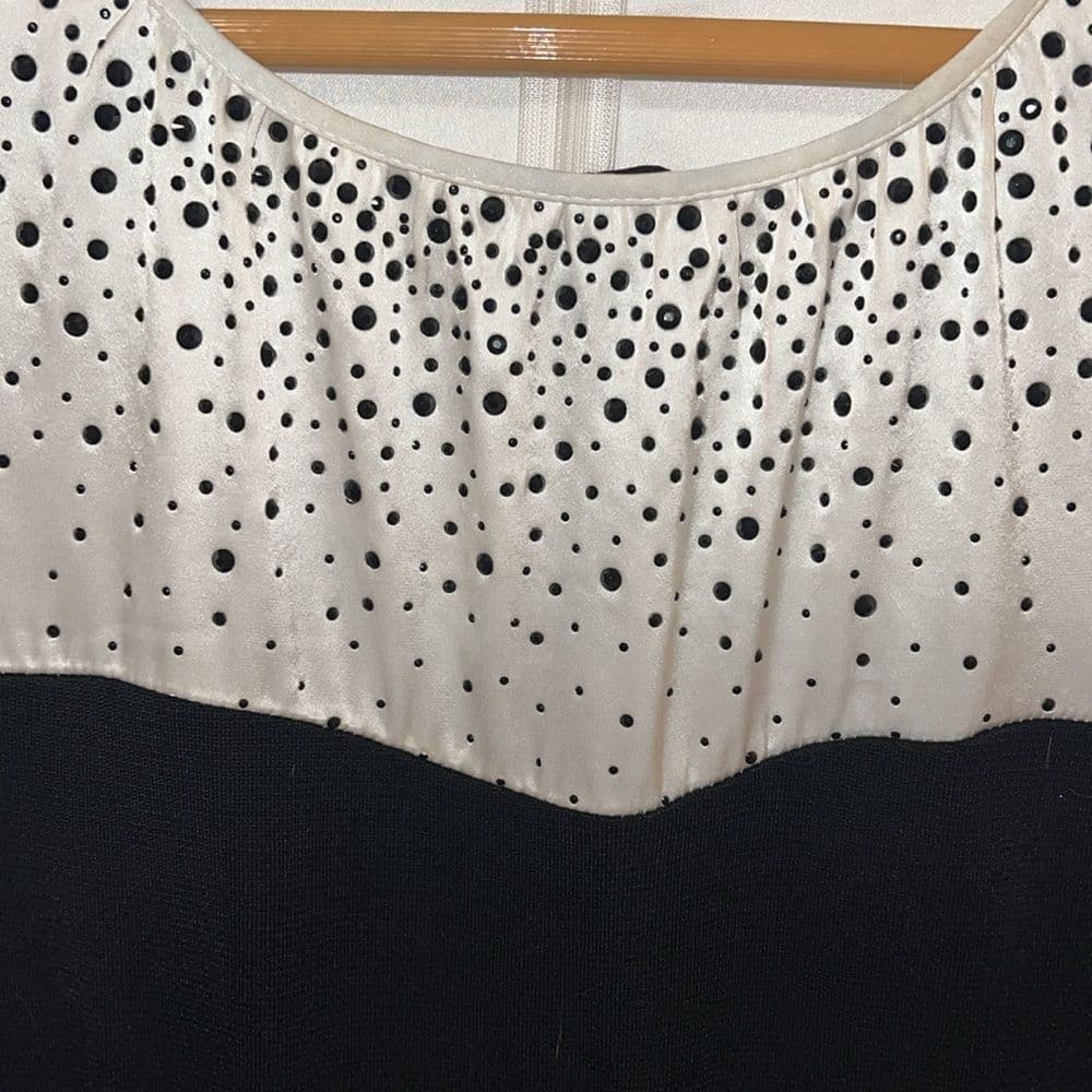 Elegant Black and White Sleeveless Dress - Thumbnail 2
