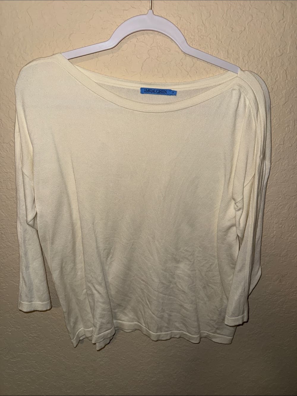 J. McLaughlin Soft Cream Boatneck Long Sleeve Top - Thumbnail 3