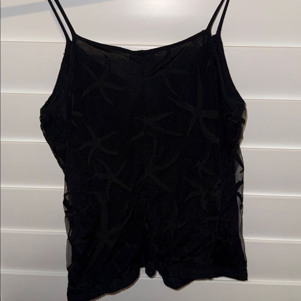 Versace Black Camisole Starfish Tank with Spaghetti Straps size medium Y2K - Thumbnail 4