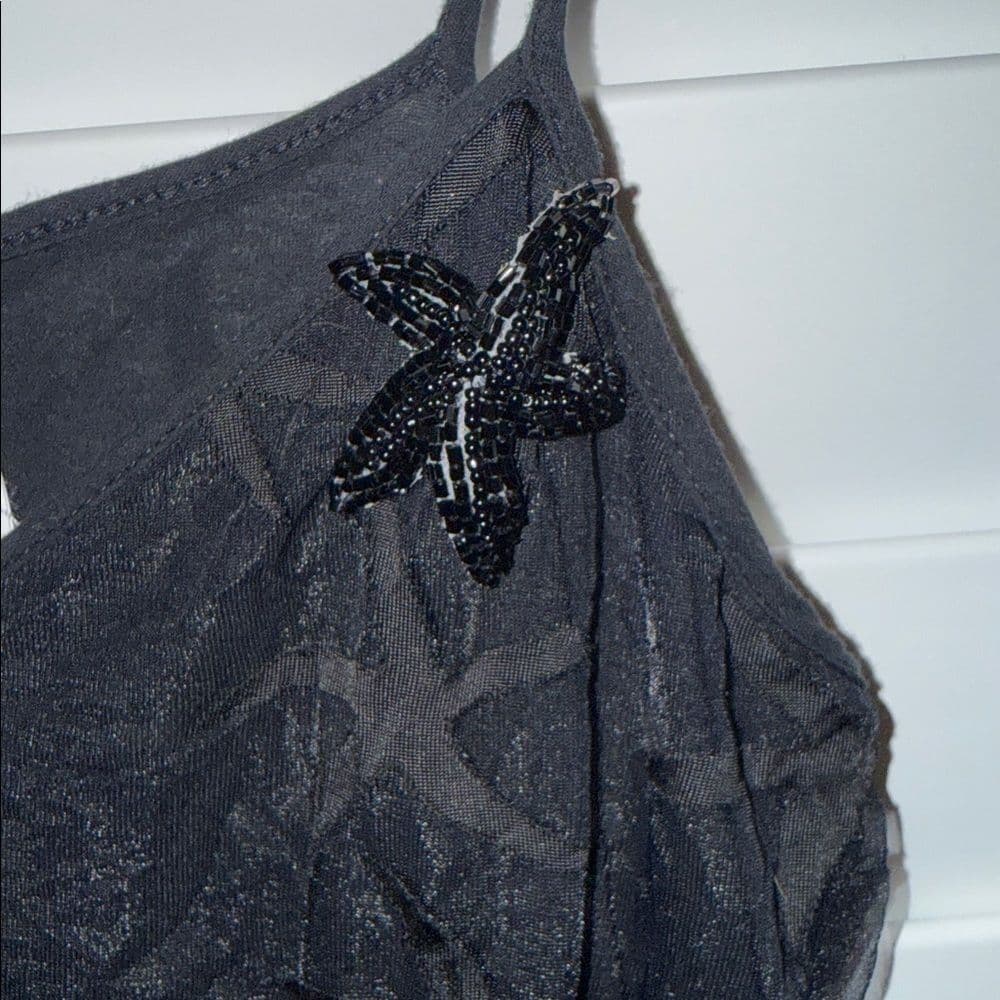 Versace Black Camisole Starfish Tank with Spaghetti Straps size medium Y2K - Thumbnail 3
