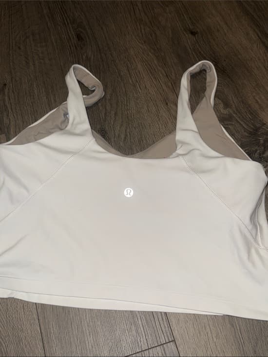 lululemon athletica Cream/Light Brown Minimalist Support Sports Bra - Thumbnail 4