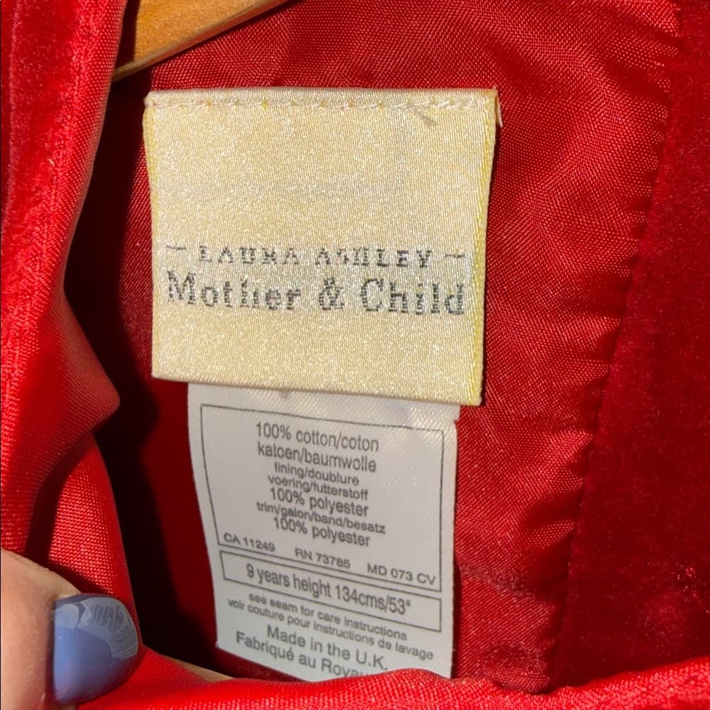 Laura Ashley Red Velvet Bow-Trimmed Holiday Dress