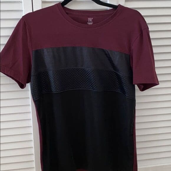 Men’s INC shirt mixed fabrics metro size small - Thumbnail 5