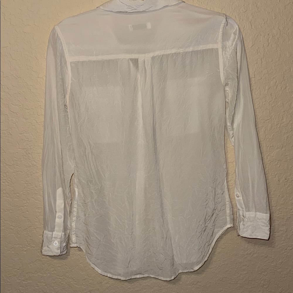Equipment Cream Silk Button-Down Blouse xs - Thumbnail 2