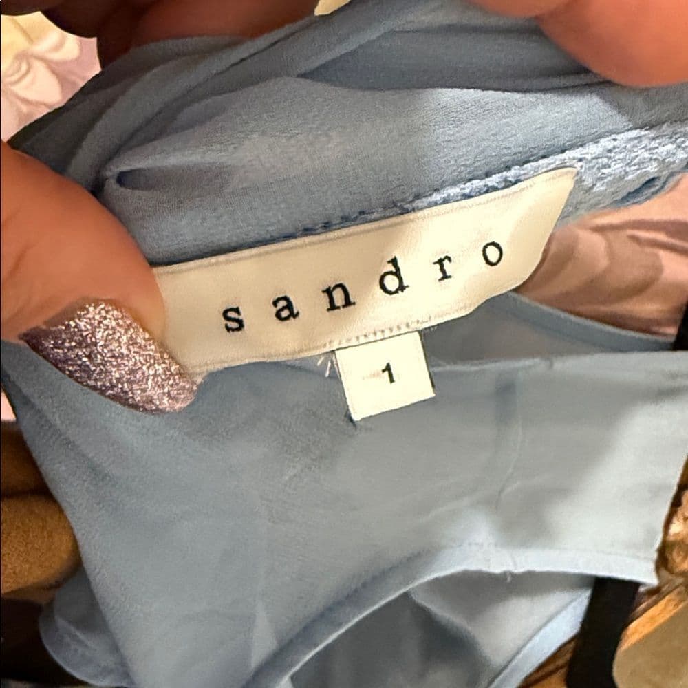 Sandro Light Blue Mini Dress - Thumbnail 2