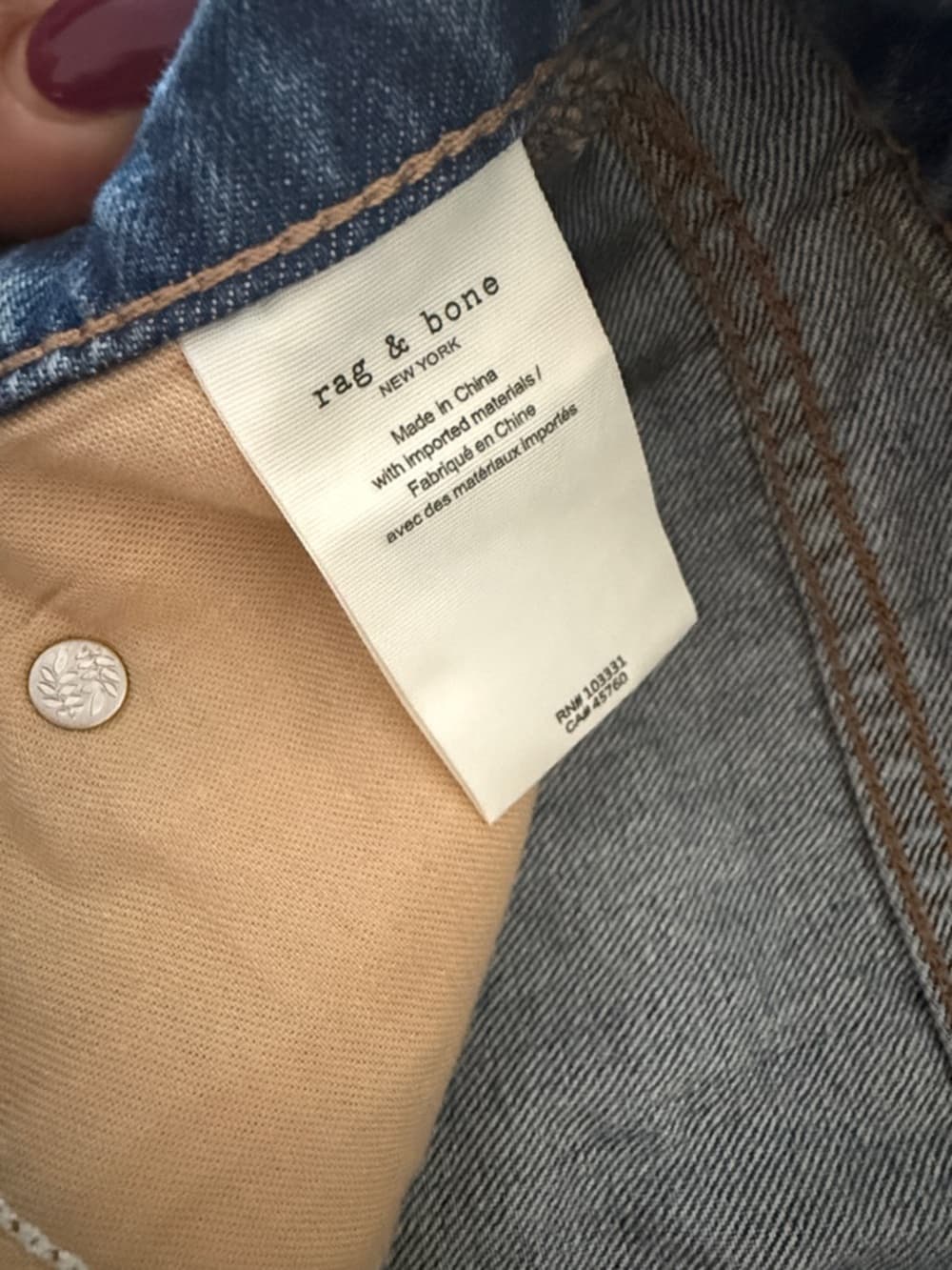 Rag & Bone High-Rise Embellished Denim Shorts - Light Blue 27 - Thumbnail 4