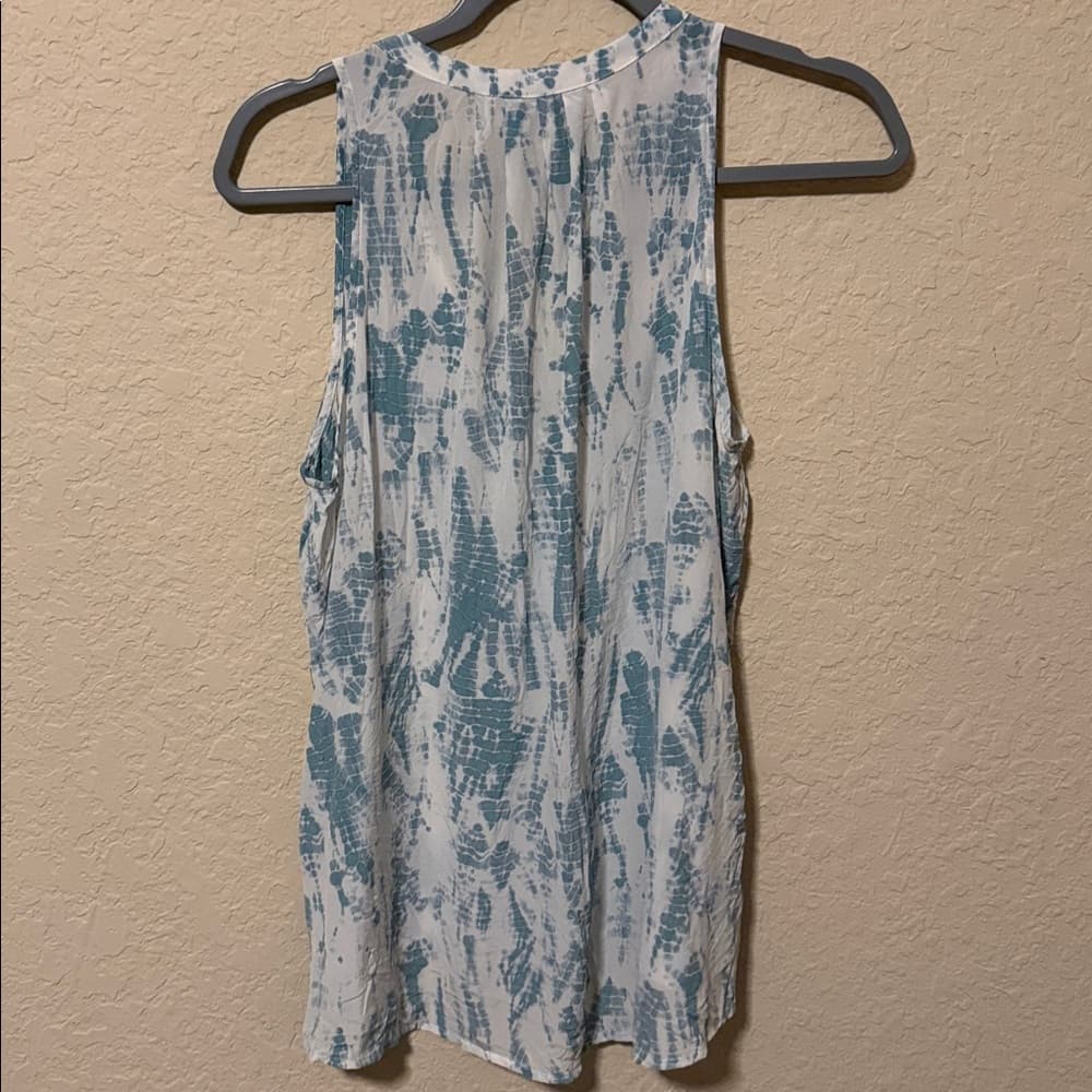 Joie Blue and White Silk sleeveless blouse - Thumbnail 2