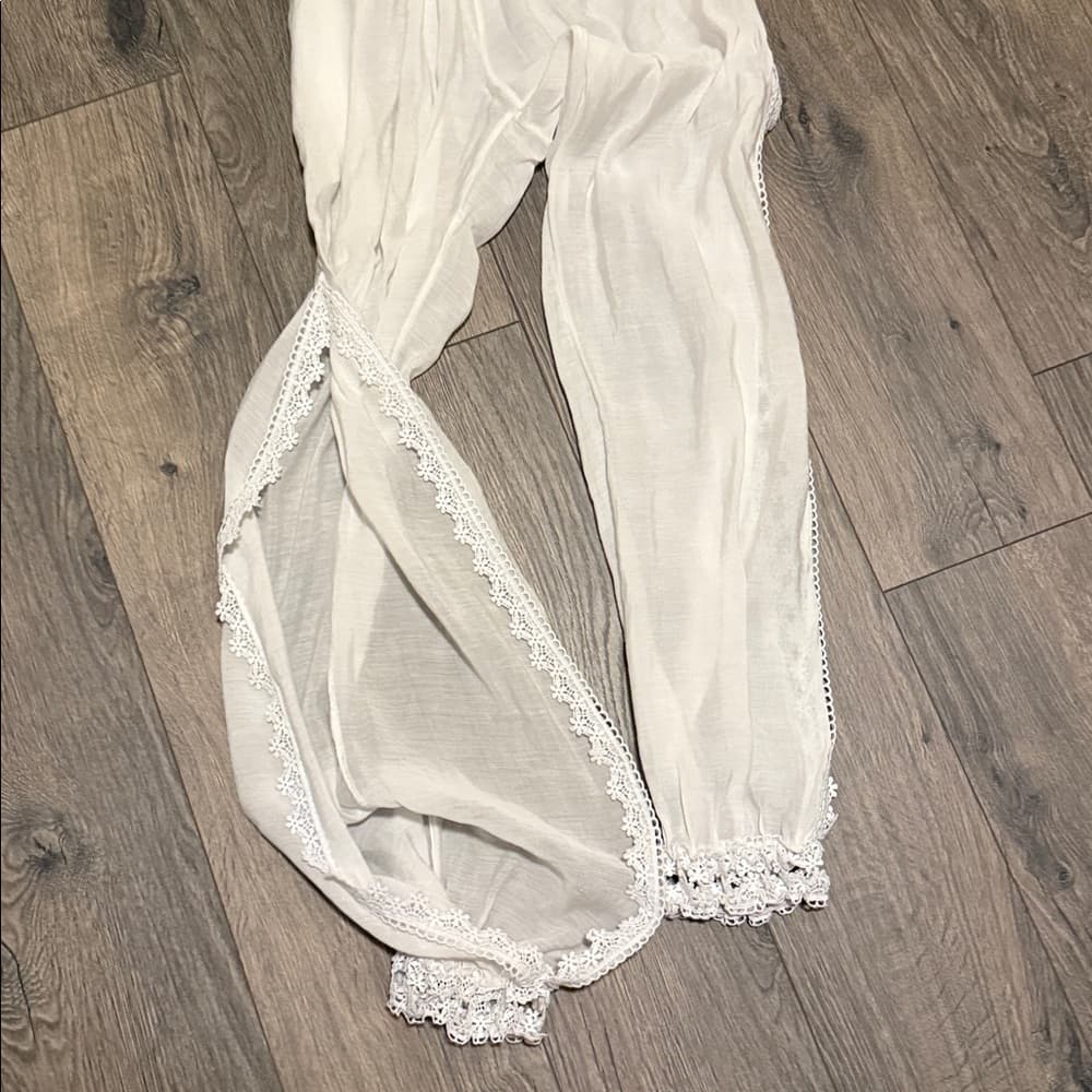 White Smocked pants open sides size XS - Thumbnail 2