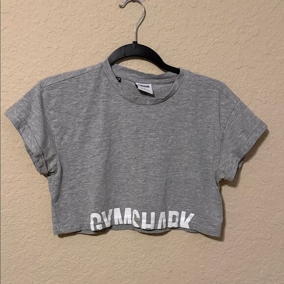 Gymshark Heather Gray Cropped Tee - Thumbnail 4