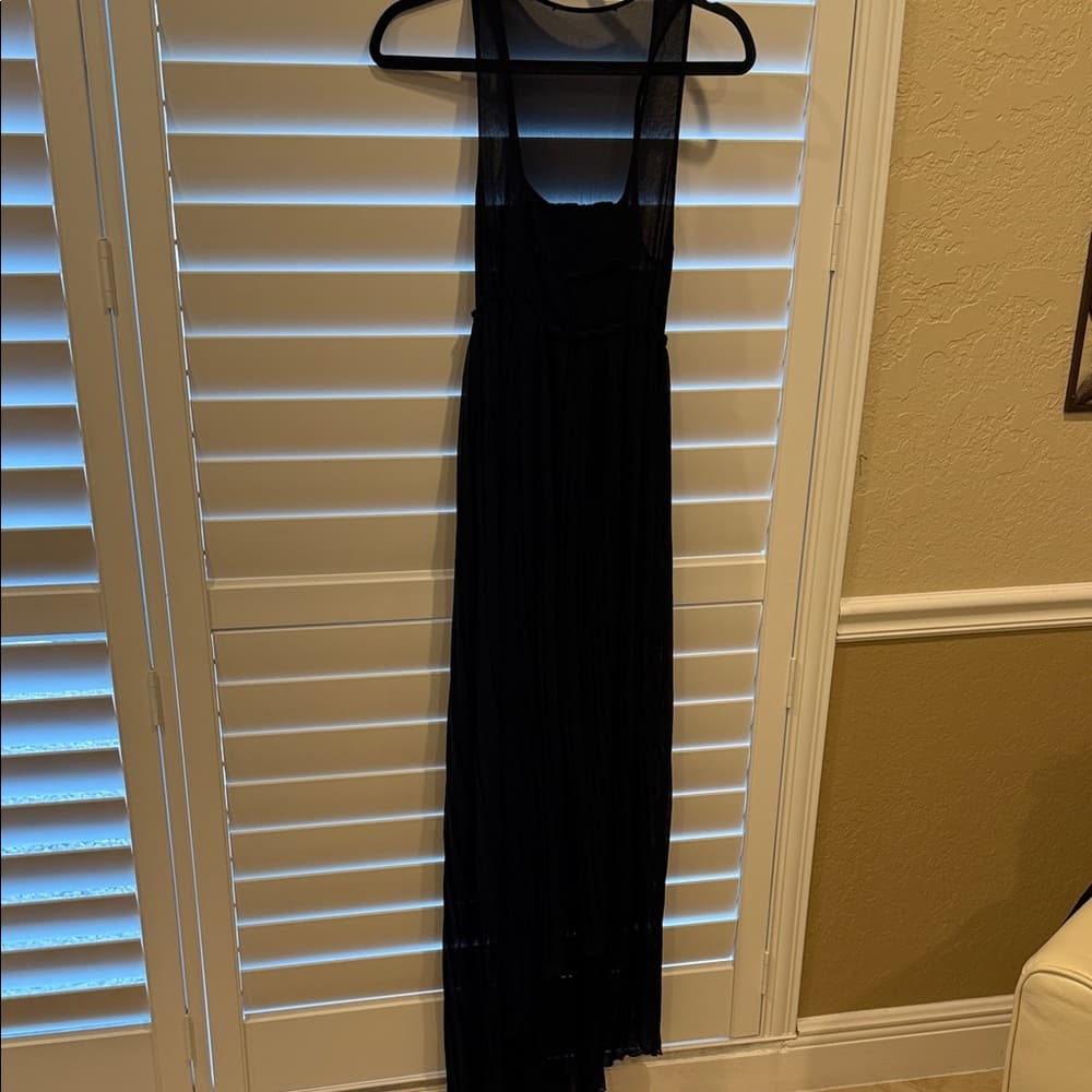 Twin Set Black Sleeveless Maxi Dress - Classic Women's Long Dress - Thumbnail 5