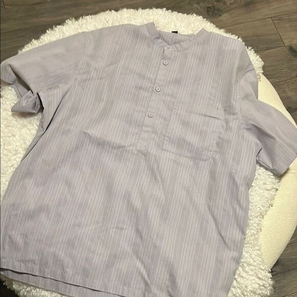 Lululemon Down to the Wire Henley *Grid Iced Iris size xl - Thumbnail 5
