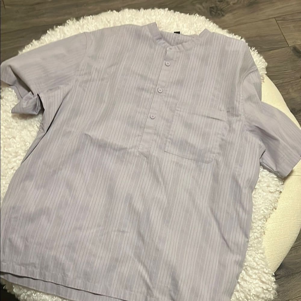 Lululemon Down to the Wire Henley *Grid Iced Iris size xl - Thumbnail 4