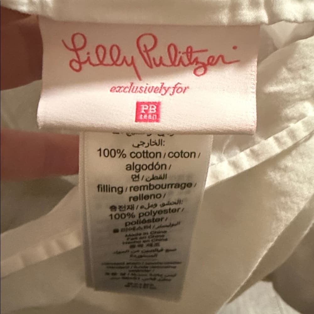Lilly Pulitzer Blue & Pink Floral Quilted Pillow Shams - Pair - Thumbnail 2