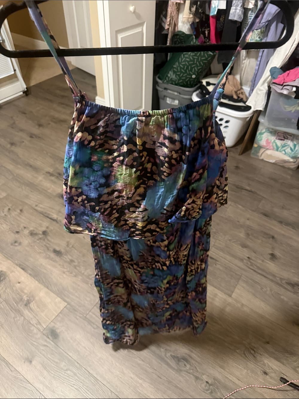 Marimekko Blue Floral Print Spaghetti Strap Sundress - Thumbnail 3
