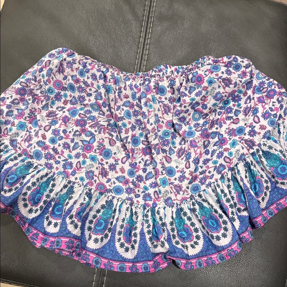Walker & Wade Vibrant Floral A-Line Skirt in Purple and Blue small/medium - Thumbnail 2