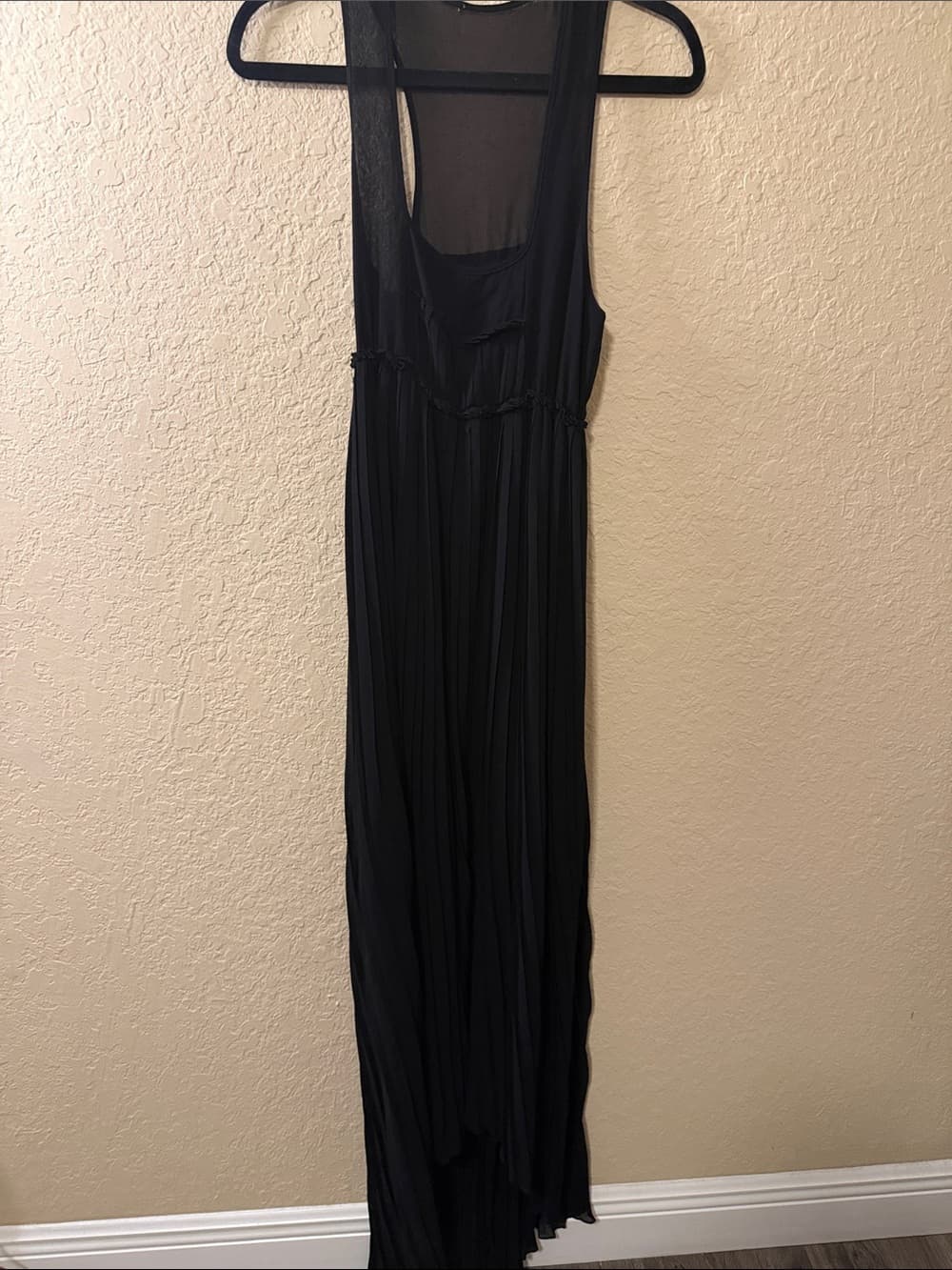 Twin Set Black Sleeveless Maxi Dress - Classic Women's Long Dress - Thumbnail 4