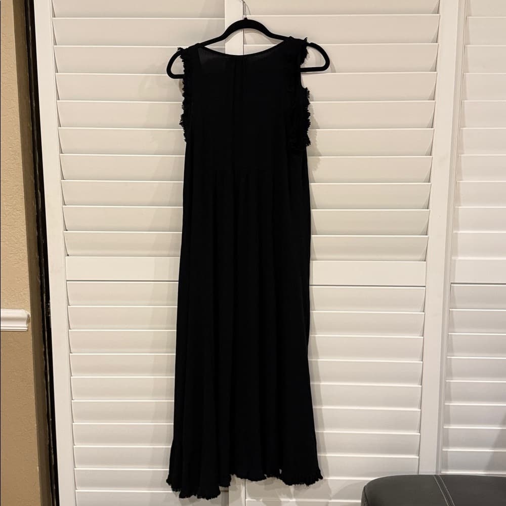 Umgee Black Maxi Dress with Ruffle Details - Thumbnail 2