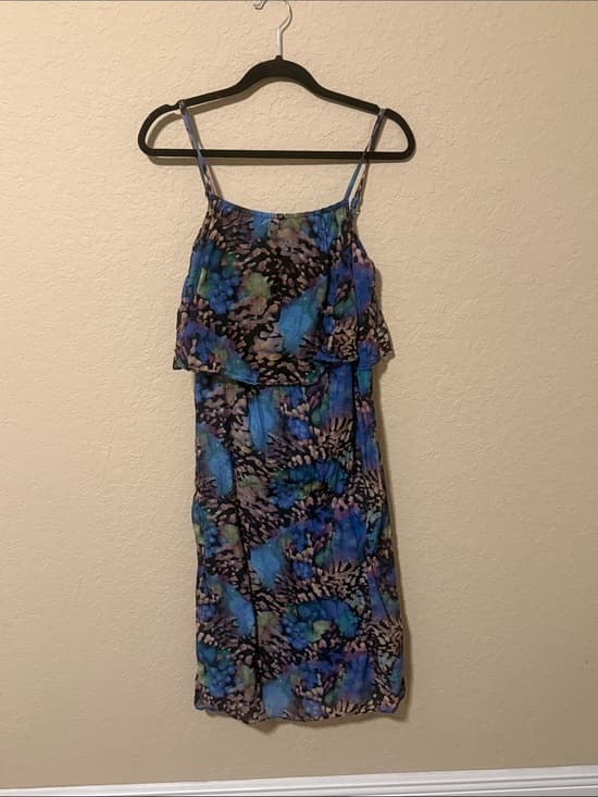 Marimekko Blue Floral Print Spaghetti Strap Sundress - Thumbnail 5