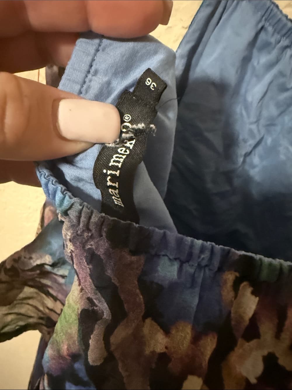Marimekko Blue Floral Print Spaghetti Strap Sundress - Thumbnail 2