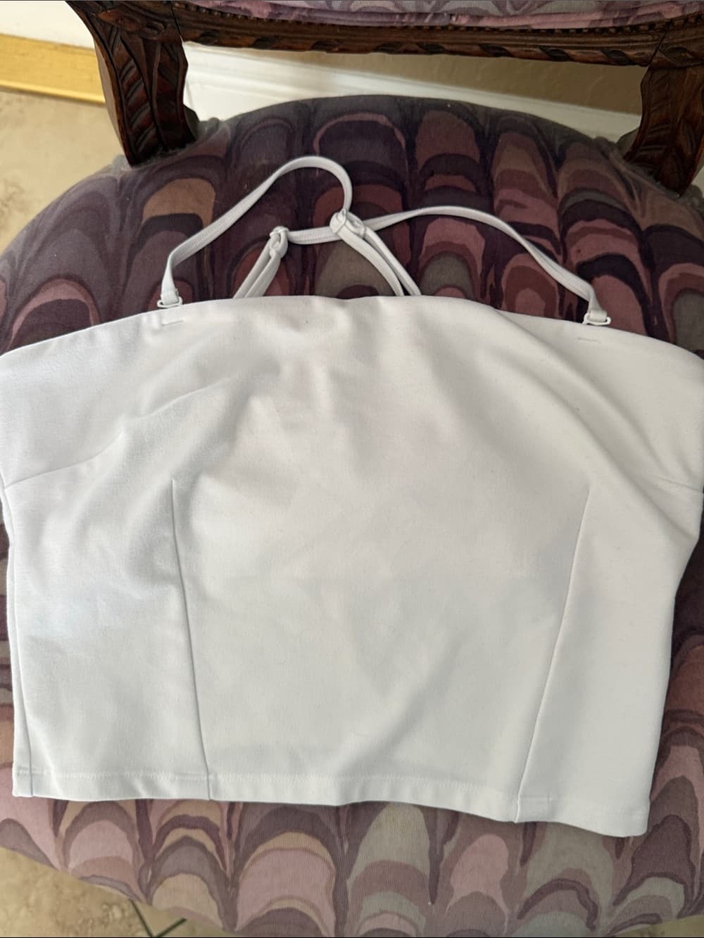 Alo White Strappy Sports Bralette top medium - Thumbnail 3