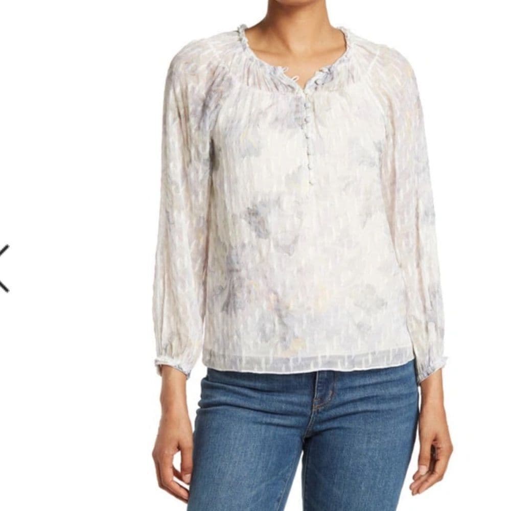 Rebecca Taylor nwt LS Shadow Lilly top blouse size 2 - Thumbnail 8