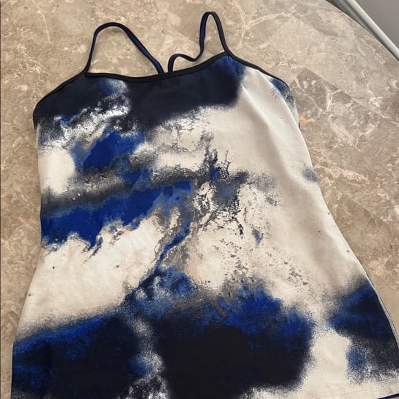 lululemon athletica Blue & White Abstract Spaghetti-Strap Camisole - Thumbnail 4