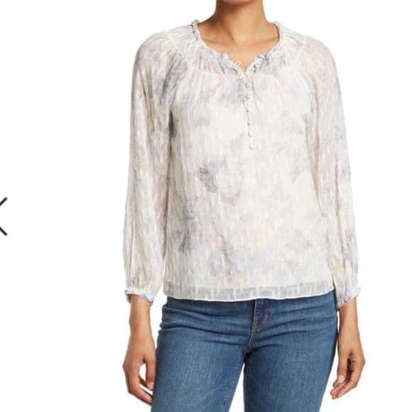 Rebecca Taylor nwt LS Shadow Lilly top blouse size 2 - Thumbnail 9