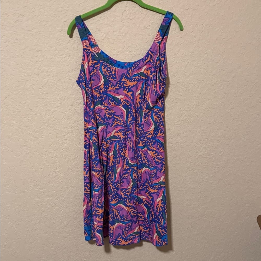 Rainbow Jo Multicolor Tropical Print Tank Top in Pink, Purple, Orange, Teal m - Thumbnail 3