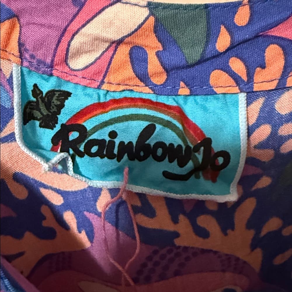 Rainbow Jo Multicolor Tropical Print Tank Top in Pink, Purple, Orange, Teal m
